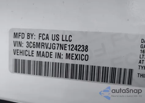 2022 Ram Promaster 3500 Cargo Van High Roof 159 Wb Ext from USA, damaged, VIN 3C6MRVJG7NE124238